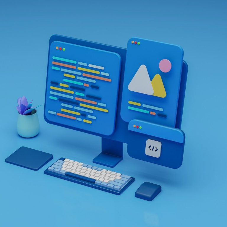 Colorful Drawing of a Workstation