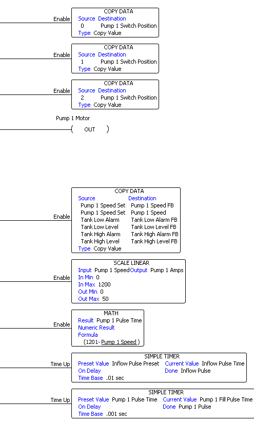 Picture of part of a Productivity PLC Program